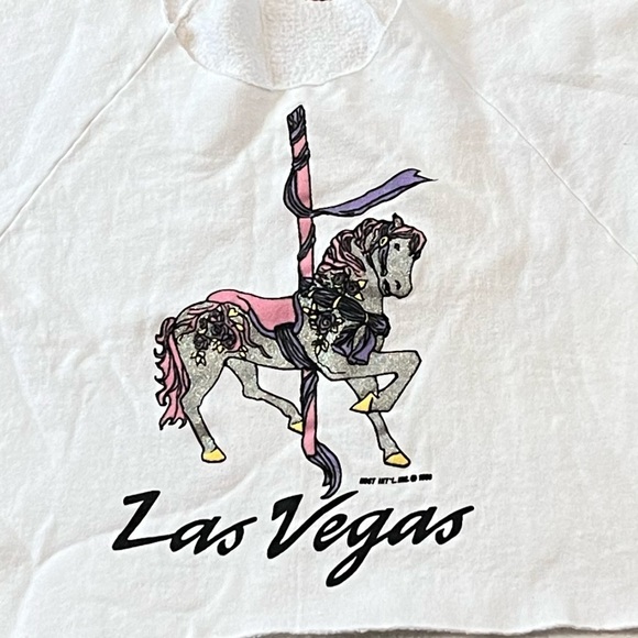 Vintage 1980s Las Vegas Tourism Carousel Unicorn 80s Sweatshirt - Picture 8 of 8